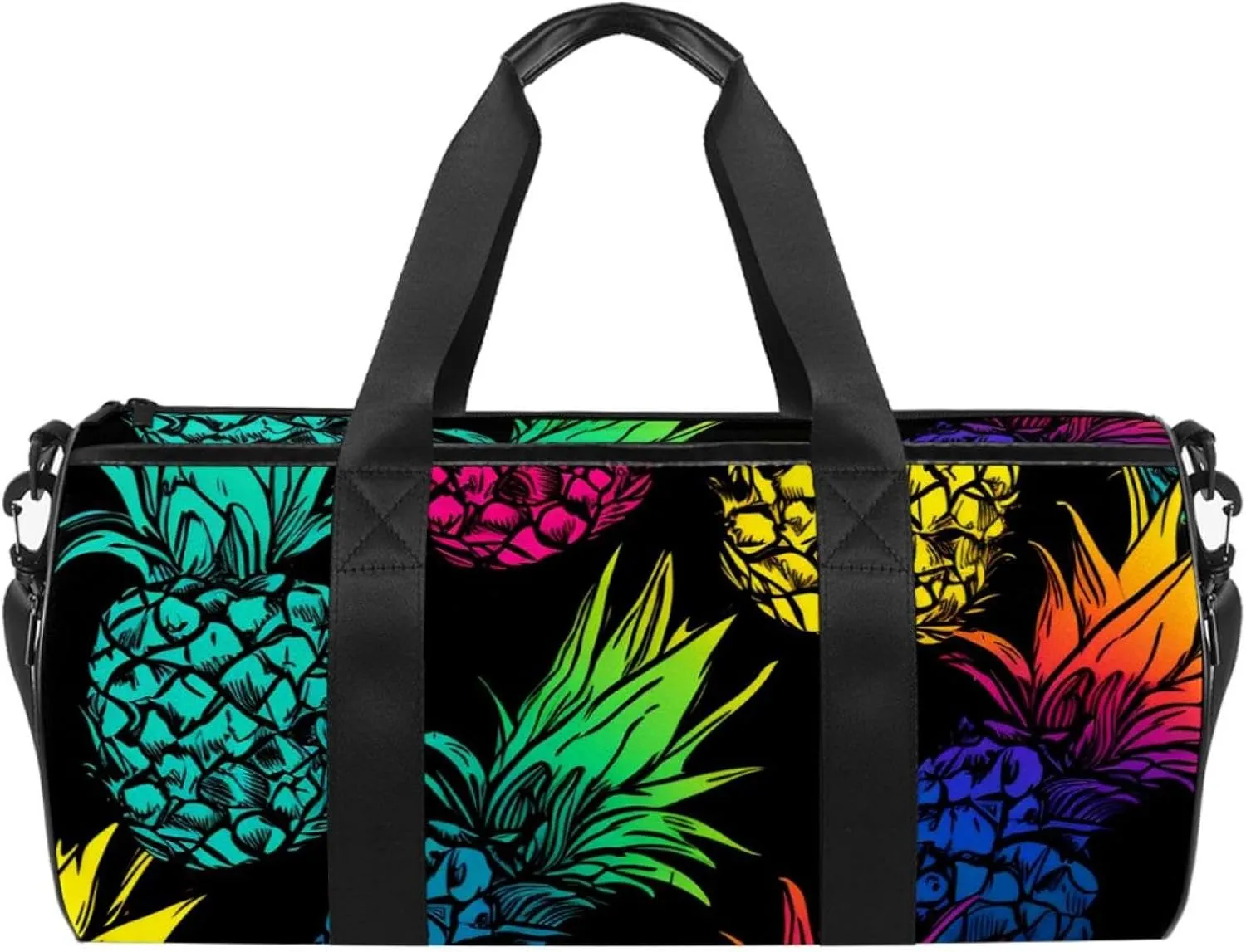 Weekender Travel Bag,Small Gym Bag,Colored Pineapple,Gym Duffle Bag
