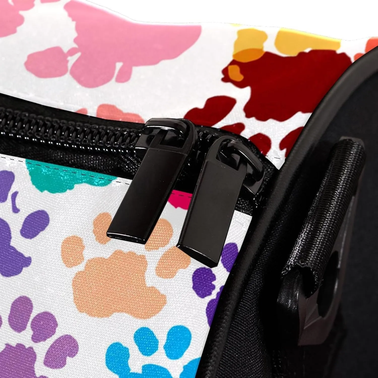 Weekender Travel Bag,Small Gym Bag,Colorful Cartoon Animal Paw Print,Gym Duffle Bag