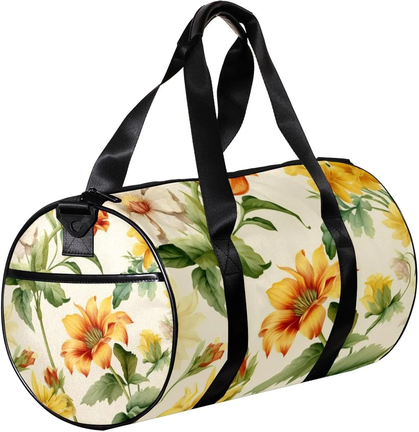 Weekender Travel Bag,Small Gym Bag,Colorful Floral Sunflower Plant,Gym Duffle Bag
