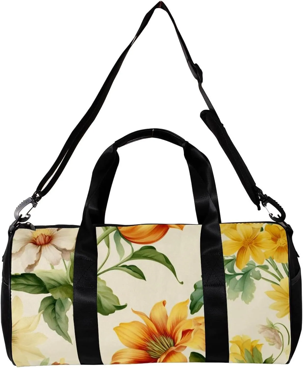 Weekender Travel Bag,Small Gym Bag,Colorful Floral Sunflower Plant,Gym Duffle Bag