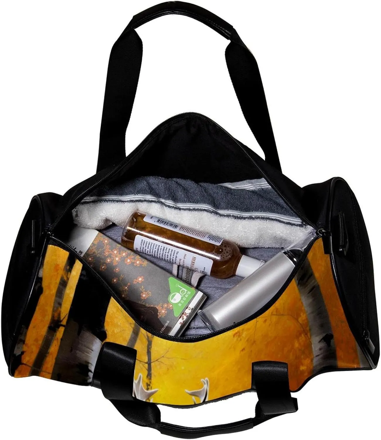 Weekender Travel Bag,Small Gym Bag,Deer in Autumn Forest,Gym Duffle Bag