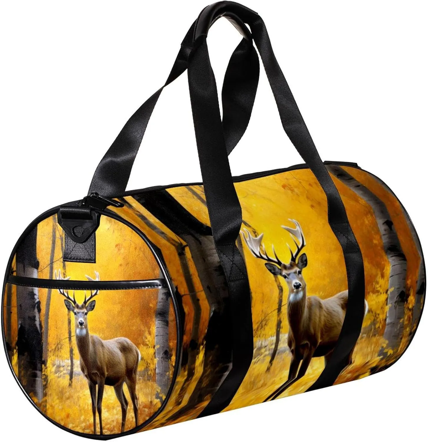 Weekender Travel Bag,Small Gym Bag,Deer in Autumn Forest,Gym Duffle Bag