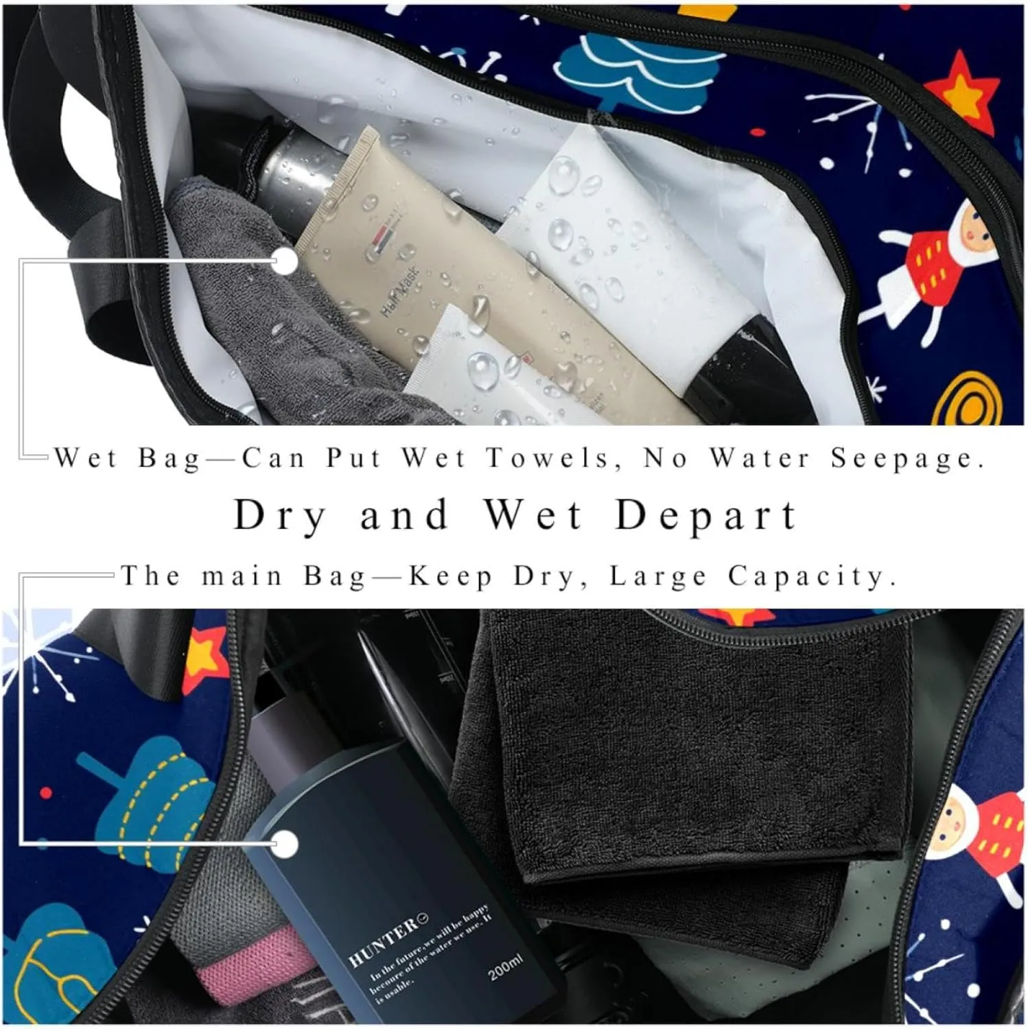 Weekender Travel Bag,Small Gym Bag,Deer Snowflake Angle Christmas,Gym Duffle Bag