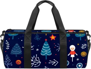 Weekender Travel Bag,Small Gym Bag,Deer Snowflake Angle Christmas,Gym Duffle Bag
