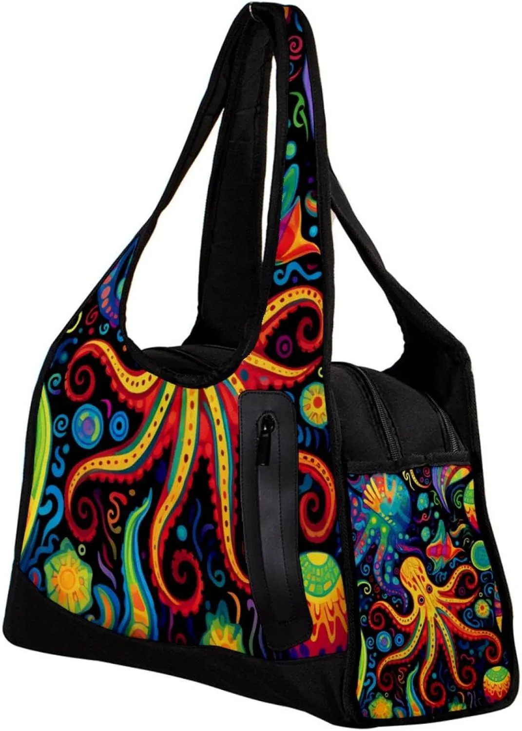 Weekender Travel Bag,Small Gym Bag,Devilfish Jellyfish Sea Shell,Gym Duffle Bag