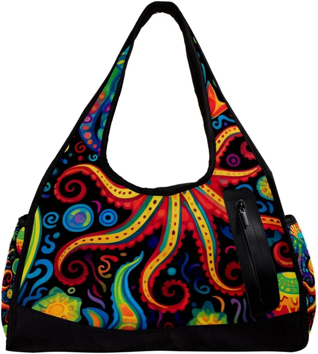 Weekender Travel Bag,Small Gym Bag,Devilfish Jellyfish Sea Shell,Gym Duffle Bag