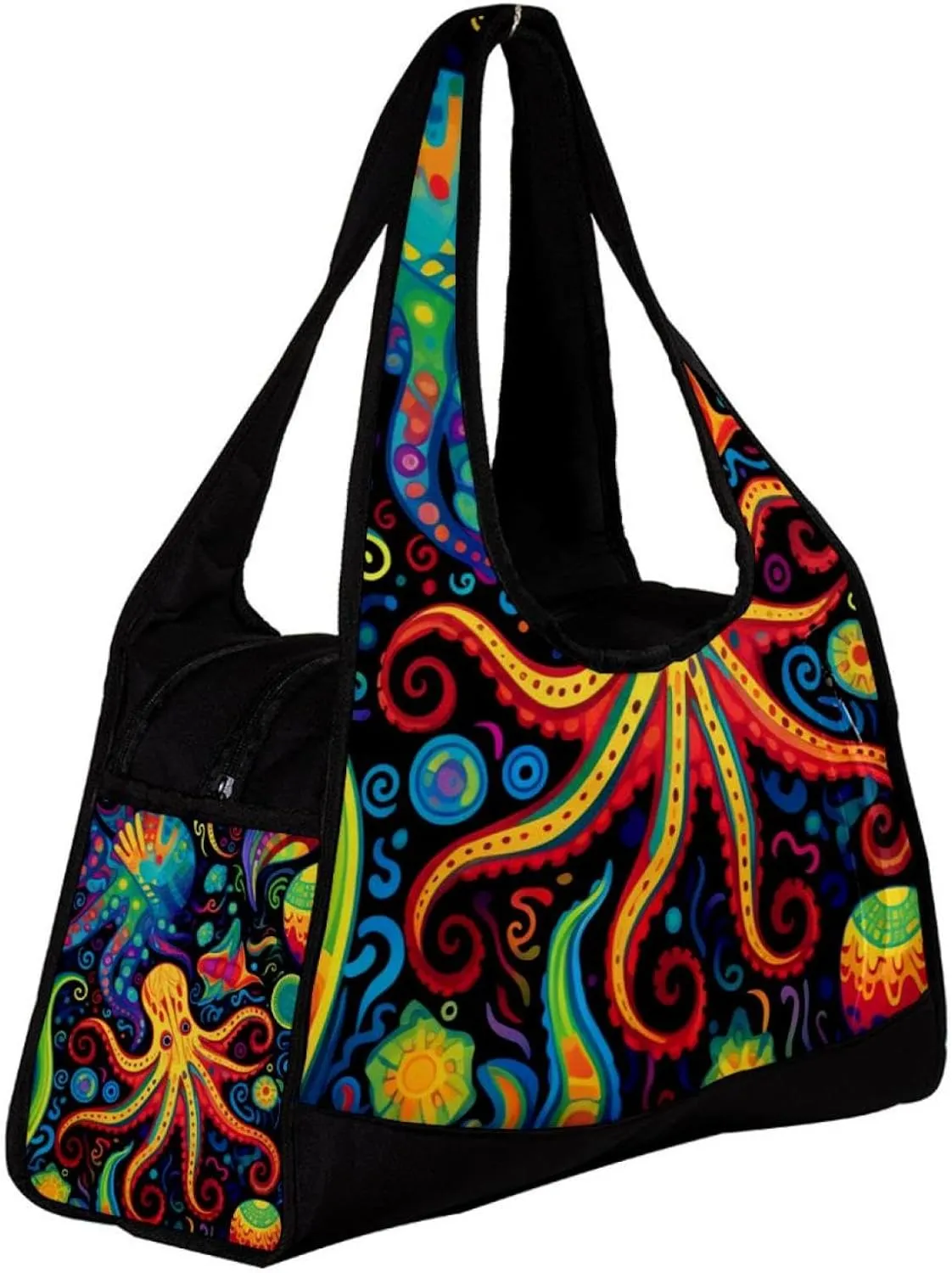 Weekender Travel Bag,Small Gym Bag,Devilfish Jellyfish Sea Shell,Gym Duffle Bag