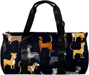 Weekender Travel Bag,Small Gym Bag,Dog Bone Gray,Gym Duffle Bag