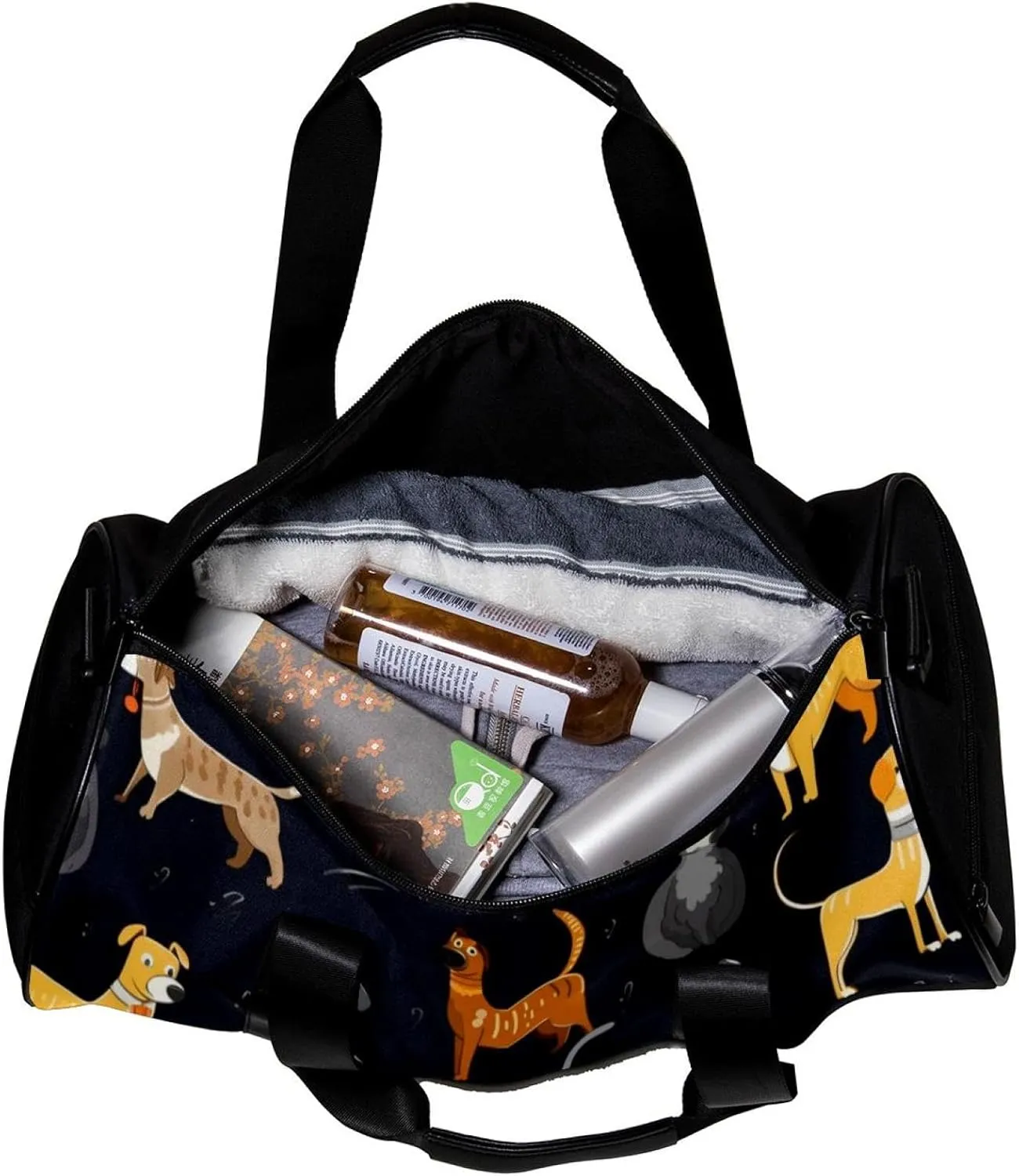 Weekender Travel Bag,Small Gym Bag,Dog Bone Gray,Gym Duffle Bag
