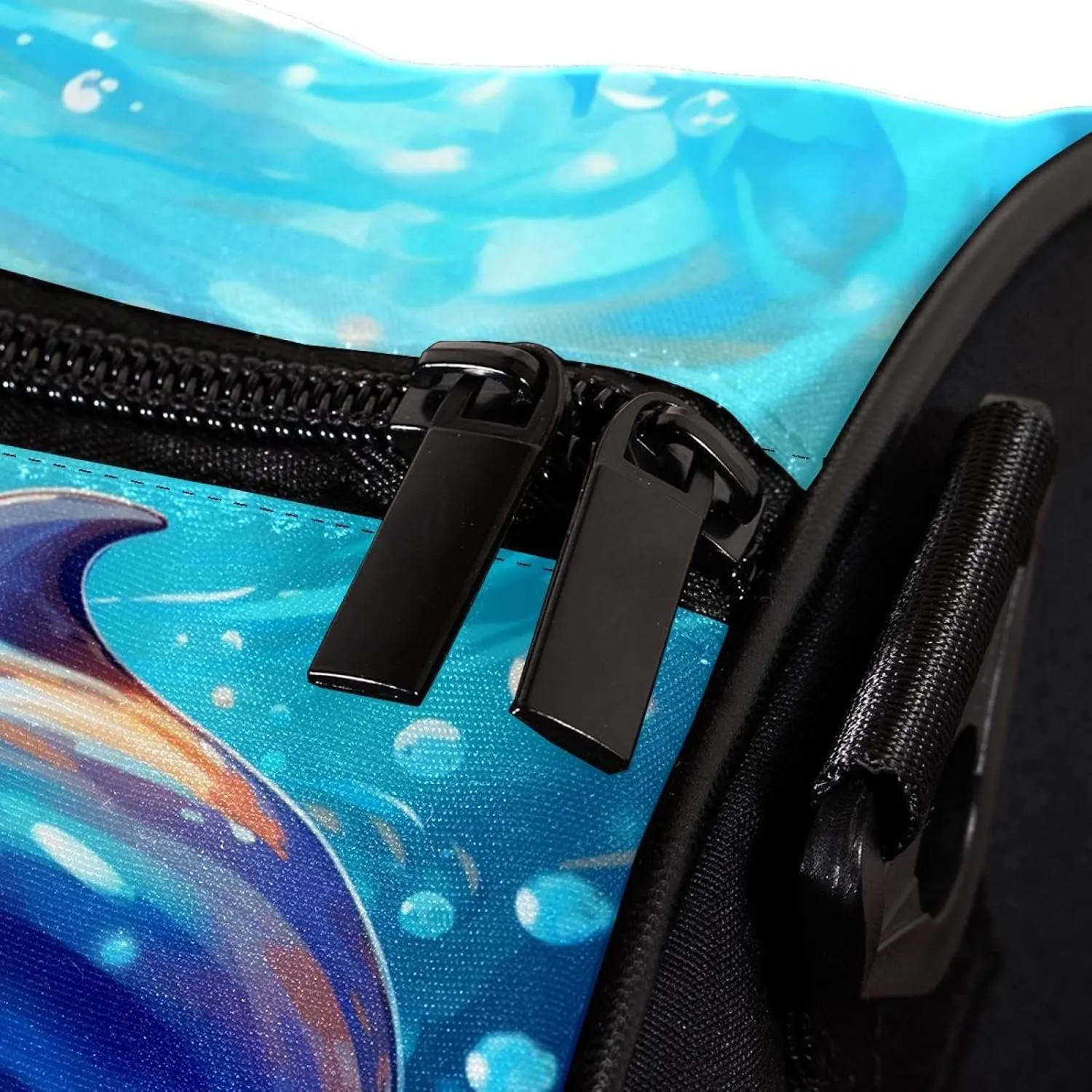 Weekender Travel Bag,Small Gym Bag,Dolphin and Sea Bubbles,Gym Duffle Bag