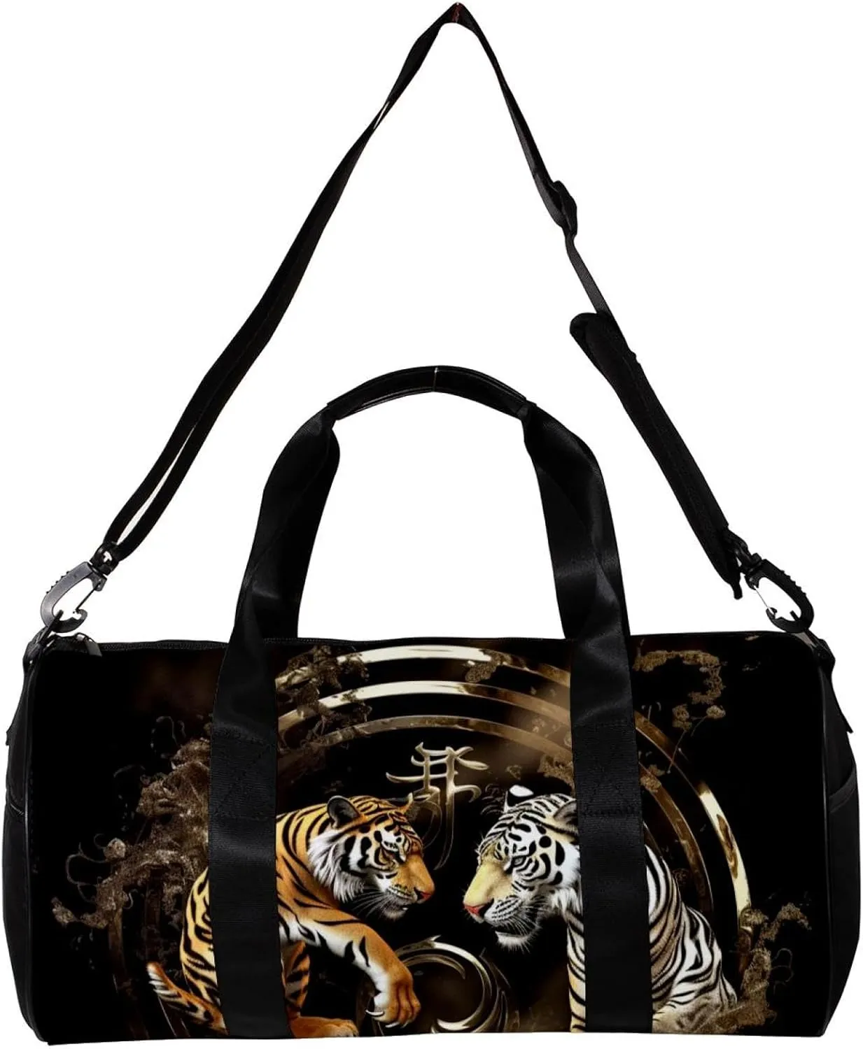 Weekender Travel Bag,Small Gym Bag,Dragon Tiger Tai Chi Gossip,Gym Duffle Bag