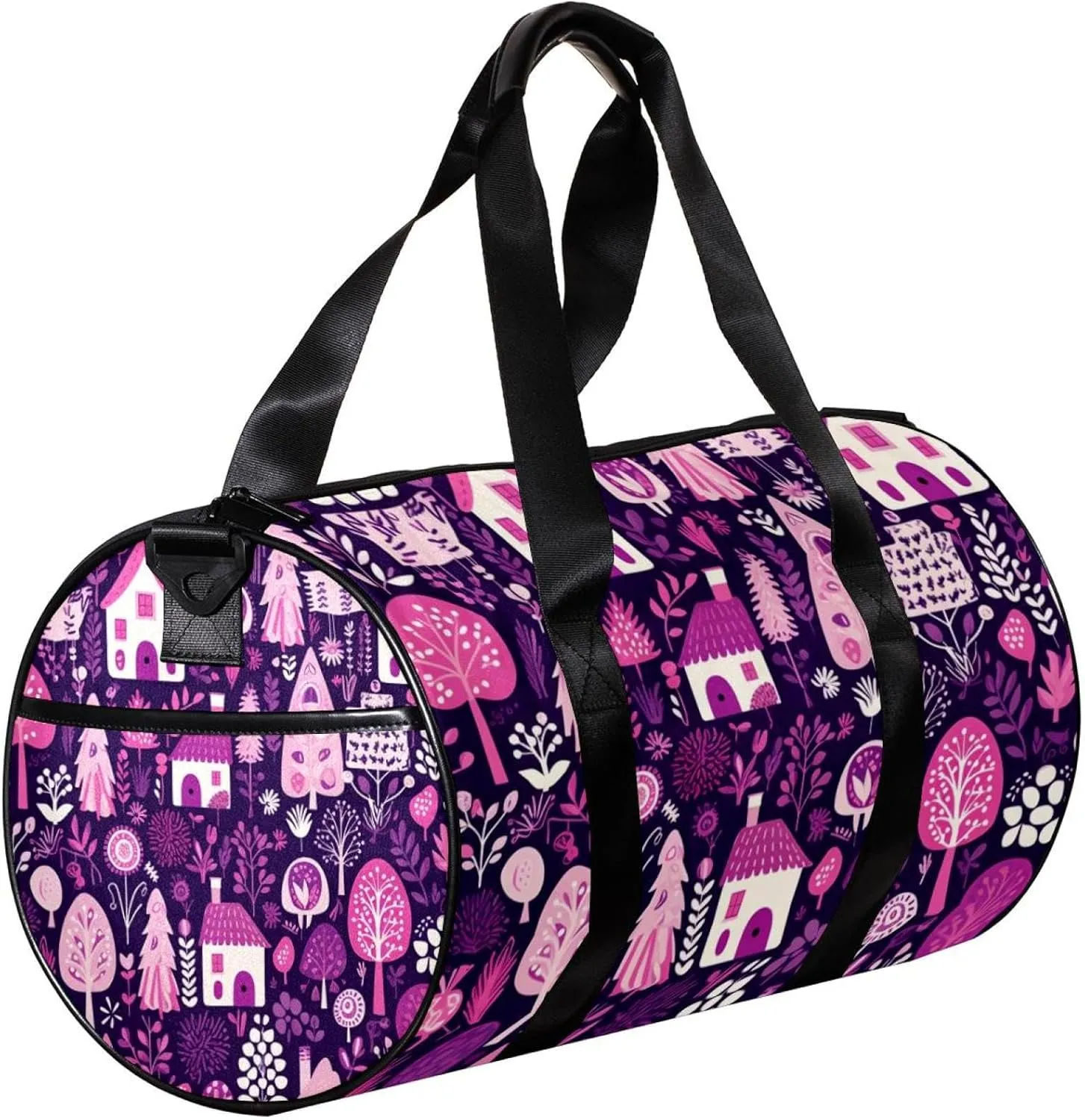 Weekender Travel Bag,Small Gym Bag,Egg Plant Tree Garden,Gym Duffle Bag