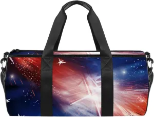 Weekender Travel Bag,Small Gym Bag,Fireworks American Stars Celebrate,Gym Duffle Bag