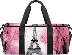 Weekender Travel Bag,Small Gym Bag,France Pairs Eiffel Tower Tree,Gym Duffle Bag