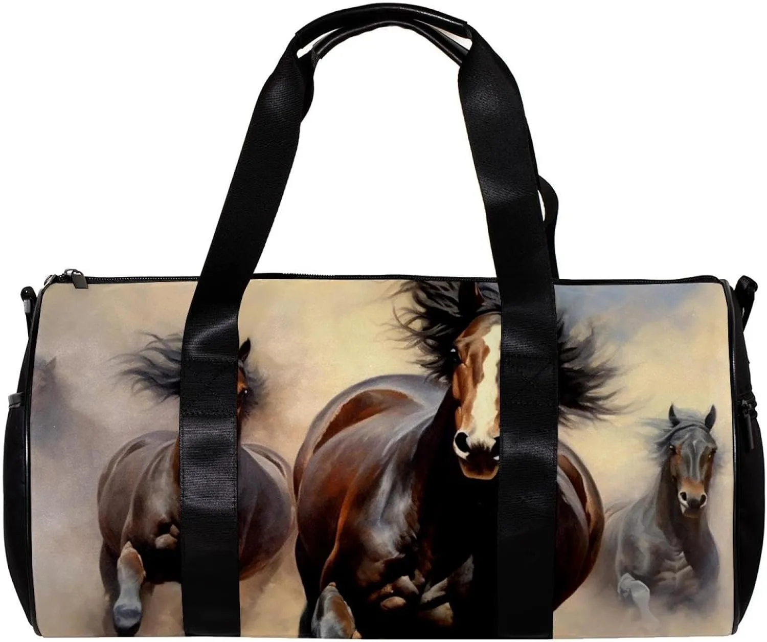 Weekender Travel Bag,Small Gym Bag,Running Horse Prairie Animal,Gym Duffle Bag