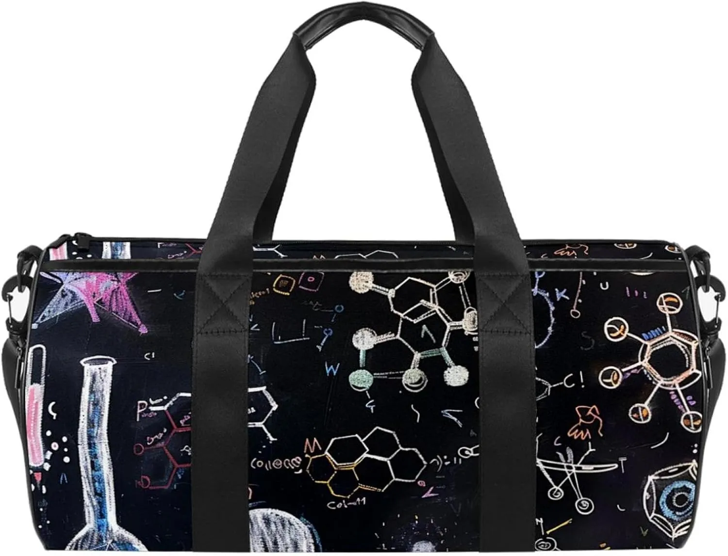 Weekender Travel Bag,Small Gym Bag,Science Theme Chemistry,Gym Duffle Bag