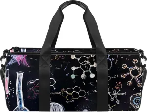 Weekender Travel Bag,Small Gym Bag,Science Theme Chemistry,Gym Duffle Bag