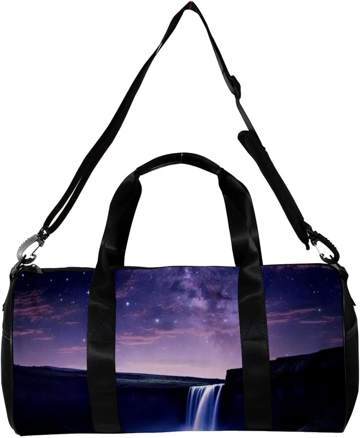 Weekender Travel Bag,Small Gym Bag,Univers Galaxy Waterfall River,Gym Duffle Bag