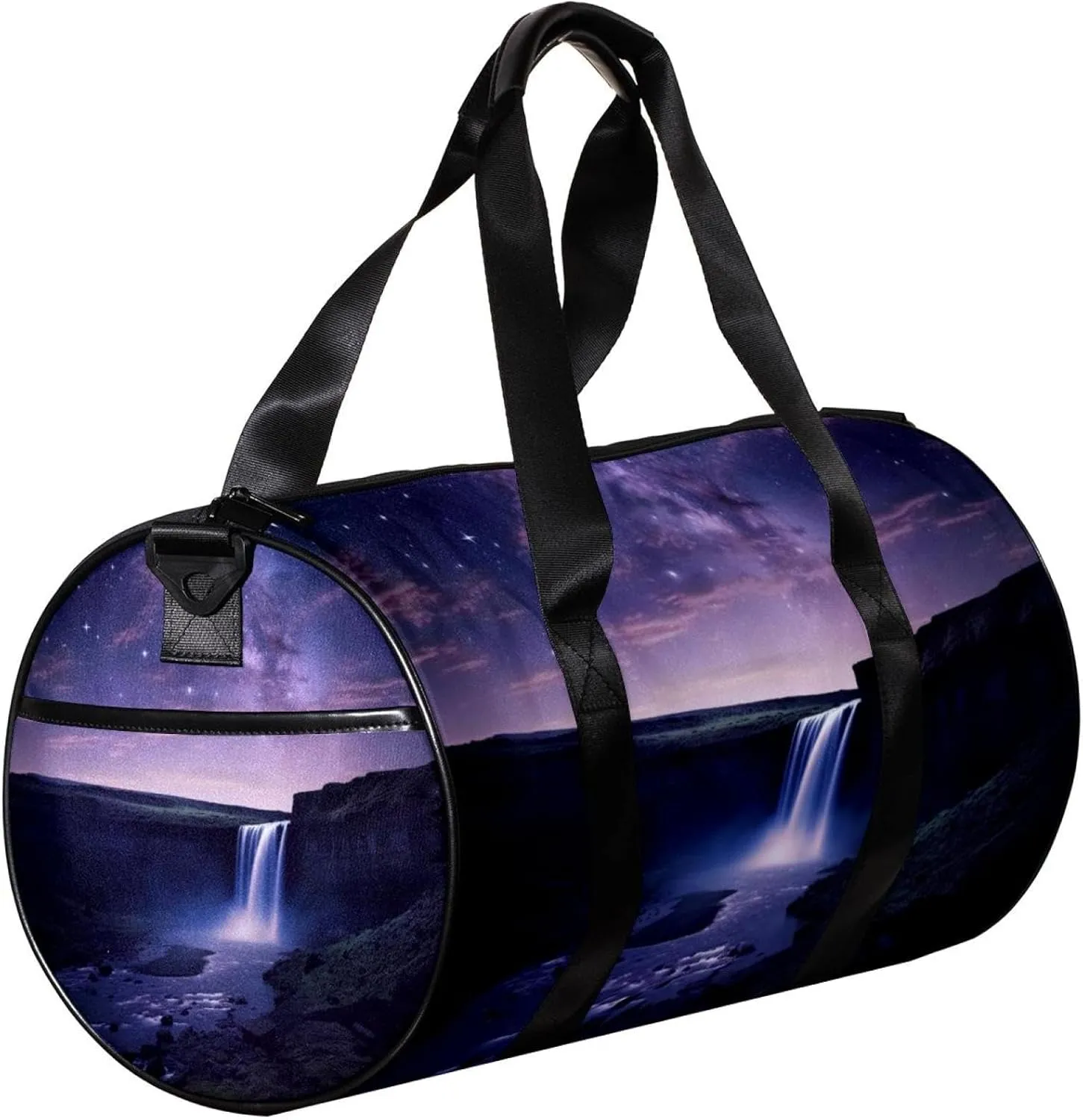Weekender Travel Bag,Small Gym Bag,Univers Galaxy Waterfall River,Gym Duffle Bag