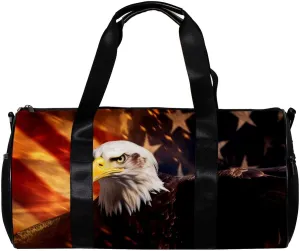 Weekender Travel Bag,Small Gym Bag,Usa Flag Eagle,Gym Duffle Bag