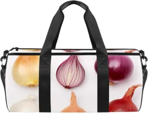 Weekender Travel Bag,Small Gym Bag,Vegetables Onion and Garlic,Gym Duffle Bag