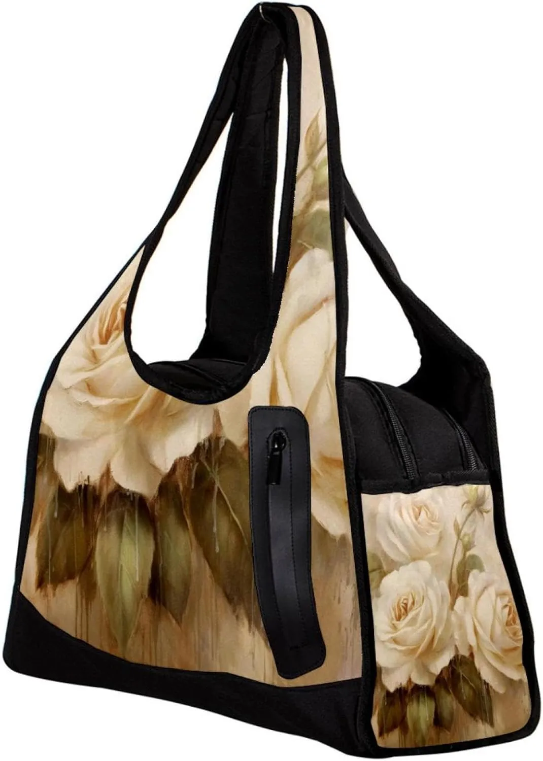 Weekender Travel Bag,Small Gym Bag,Vintage Flowers Blooms,Gym Duffle Bag