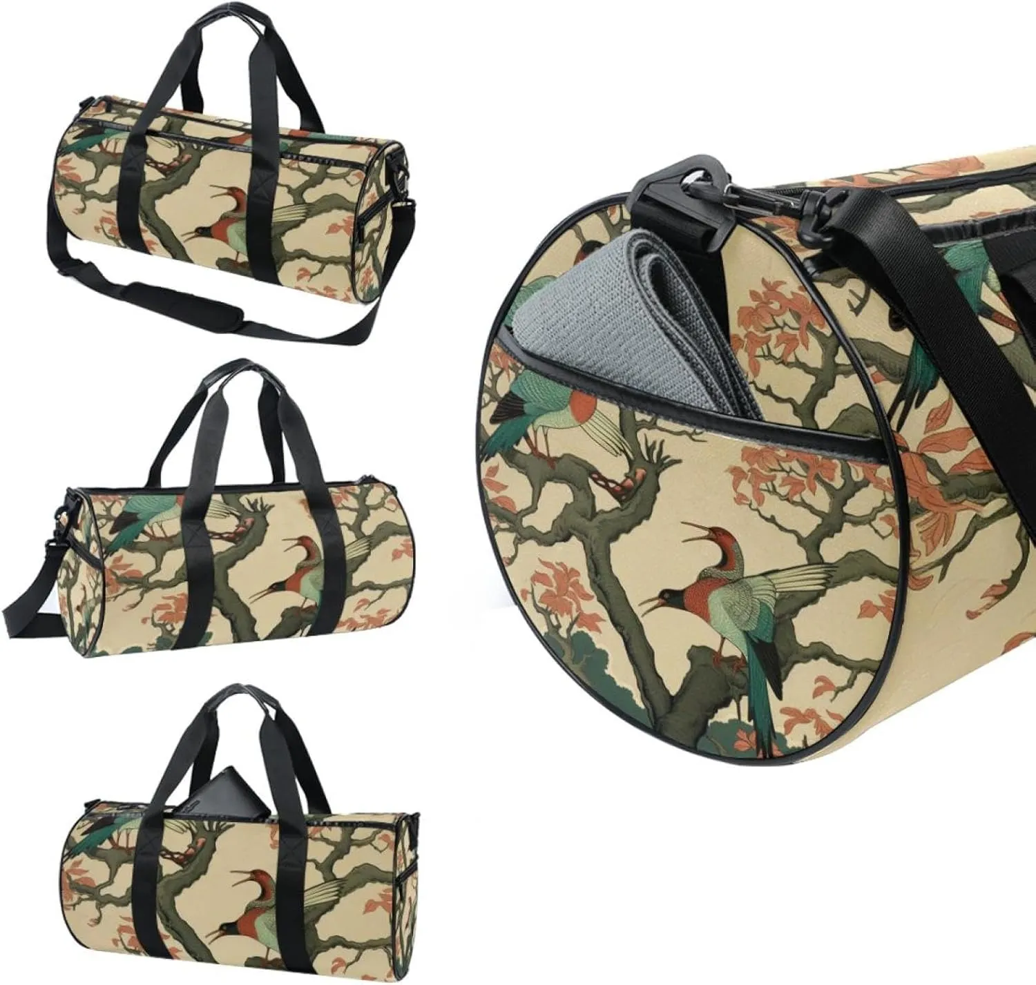 Weekender Travel Bag,Small Gym Bag,Wild Goose Tree Flying Ducks,Gym Duffle Bag