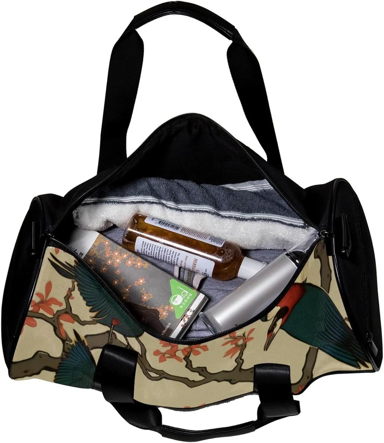 Weekender Travel Bag,Small Gym Bag,Wild Goose Tree Flying Ducks,Gym Duffle Bag