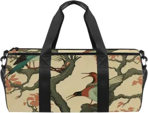 Weekender Travel Bag,Small Gym Bag,Wild Goose Tree Flying Ducks,Gym Duffle Bag