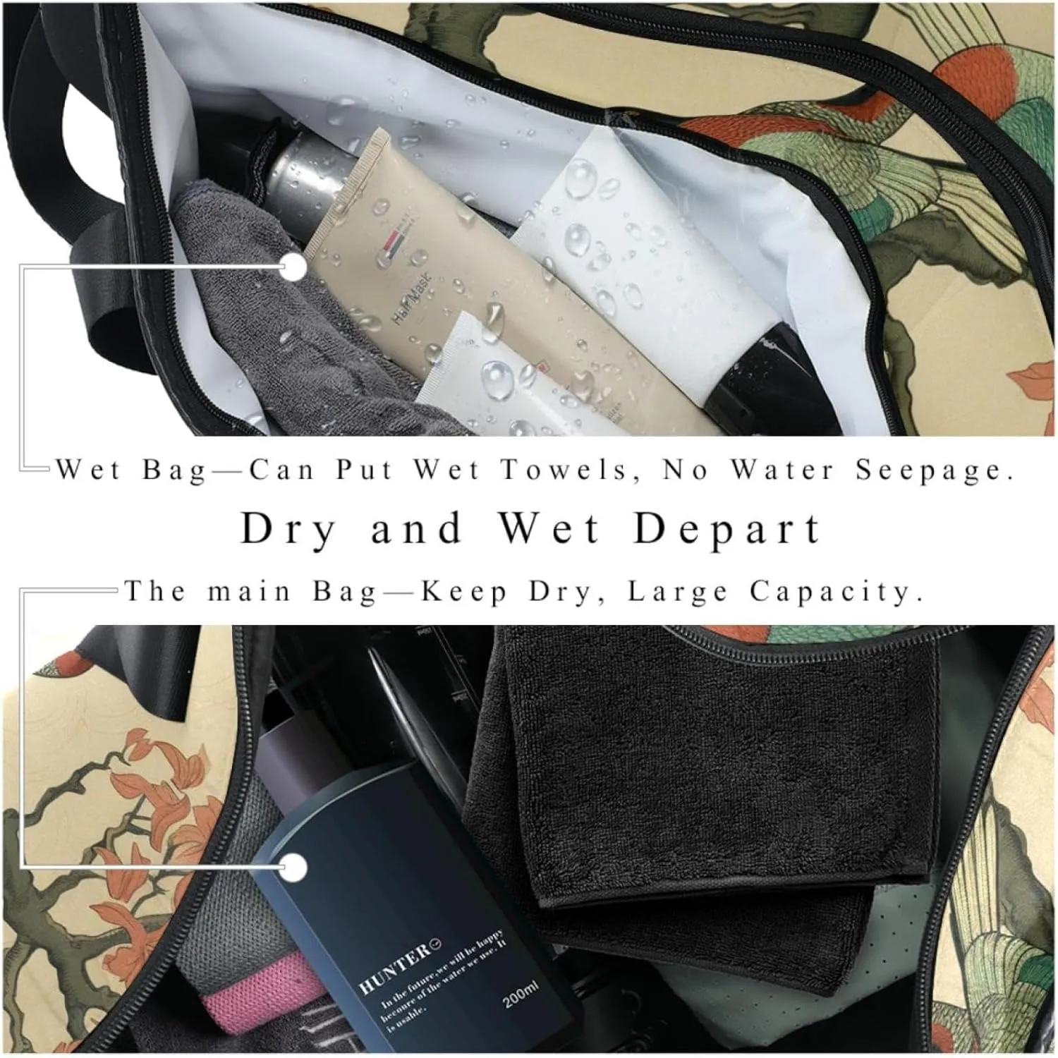 Weekender Travel Bag,Small Gym Bag,Wild Goose Tree Flying Ducks,Gym Duffle Bag