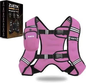 Weighted Vest, 6lb/8lb/12lb/16lb/20lb/25lb/30lb Weight Vest with Reflective Stripe, Weighted Vest for Men Women Workout Equipment for Strength Training, Running, Jogging, Fitness, Weight Loss