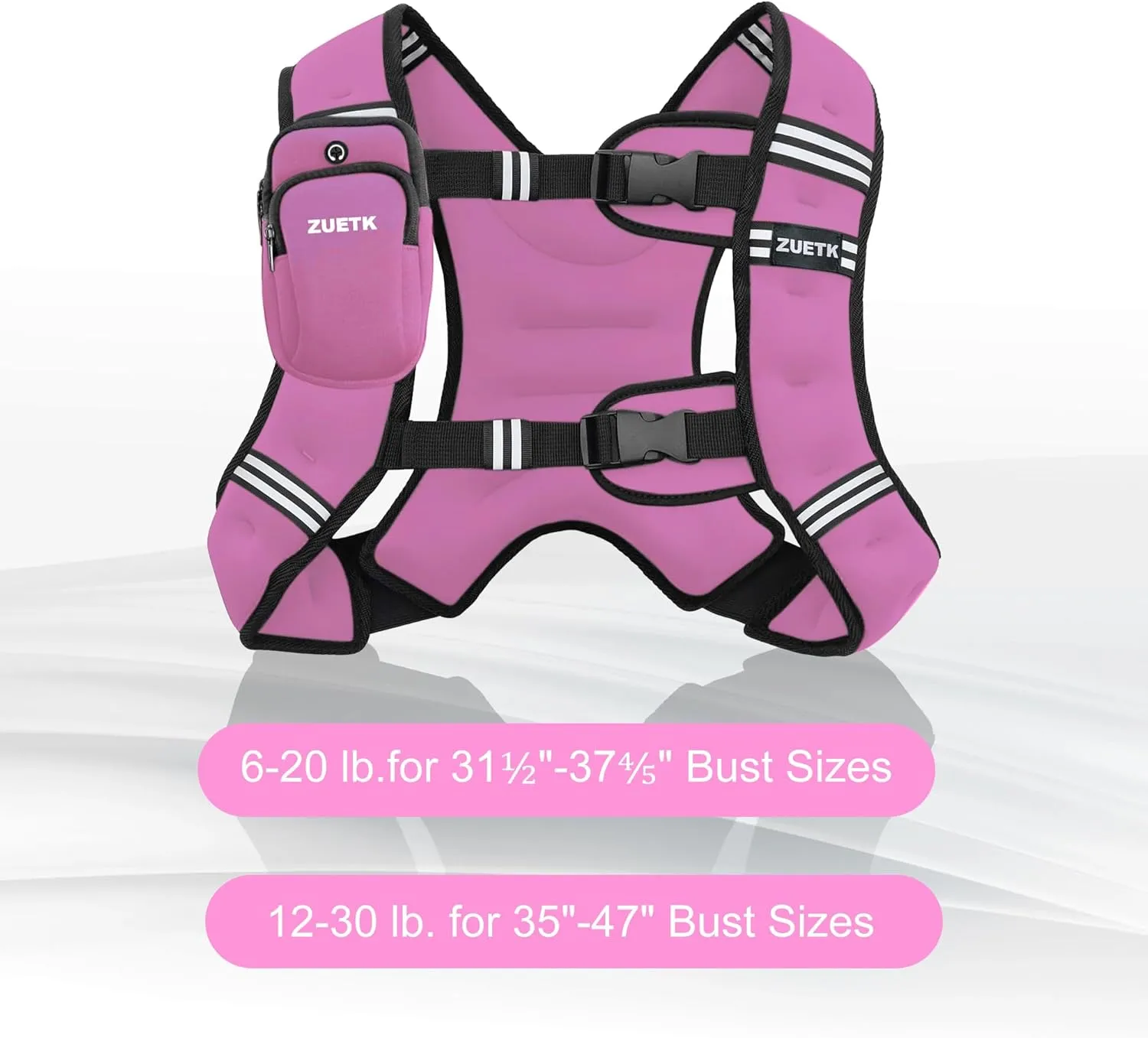 Weighted Vest, 6lb/8lb/12lb/16lb/20lb/25lb/30lb Weight Vest with Reflective Stripe, Weighted Vest for Men Women Workout Equipment for Strength Training, Running, Jogging, Fitness, Weight Loss