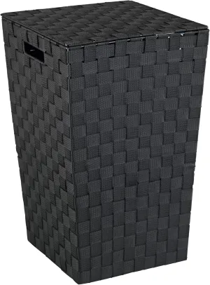 Wenko Laundry bin Adria square in black, 33 x 33 x 53 cm
