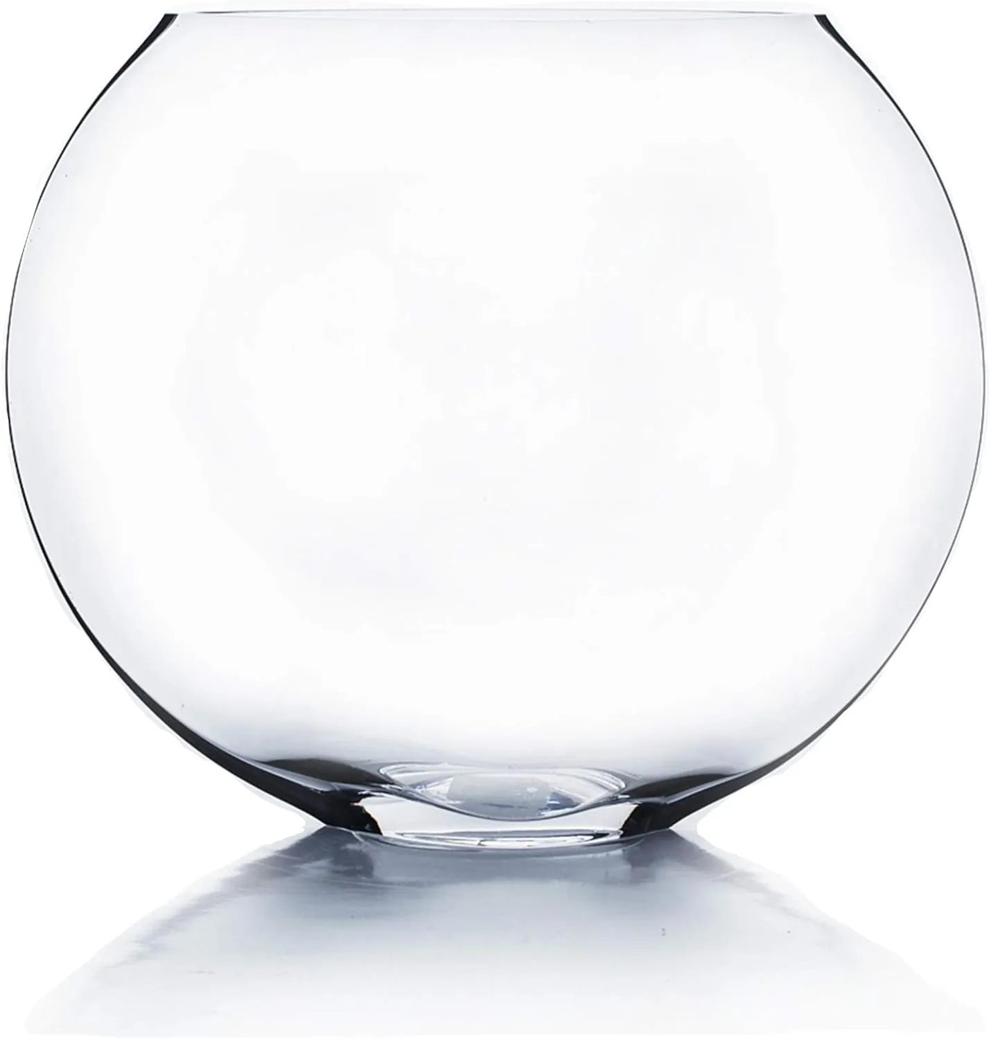 WGV Moon Vase, 16" x 6"W, 13" H, Clear Glass Floral Container with Oval Opening, Planter Terrarium, Wedding Event Home Decor, 1 Piece (VMV1013)