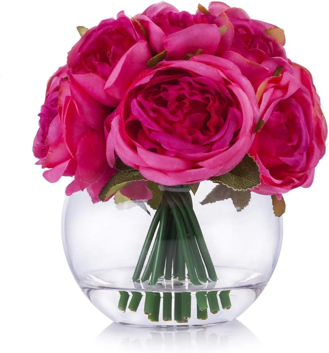 WGV Moon Vase, 16" x 6"W, 13" H, Clear Glass Floral Container with Oval Opening, Planter Terrarium, Wedding Event Home Decor, 1 Piece (VMV1013)