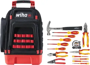 Wiha 91870 16 Piece Apprentice Electrician's Insulated Tool Kit in Heavy Duty Backpack