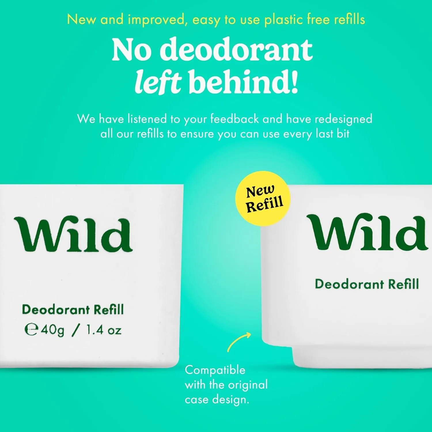 Wild - Purple Case with Refill Variety Pack - Refillable Deodorant - Aluminum Free - Includes Fresh Cotton & Sea Salt, Cherry Blossom and Coconut & Vanilla Scents - Vegan