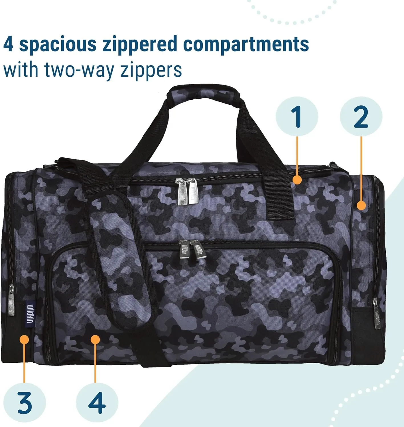 Wildkin Kids Weekender Duffel Bag – Carry-On Size for School, Travel, & Sleepovers