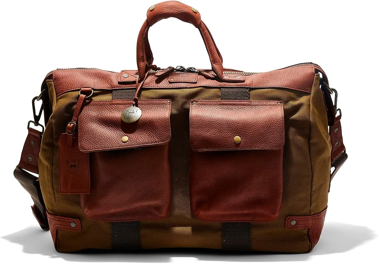 Will Leather Goods Canvas & Leather Travel Duffle Tobacco