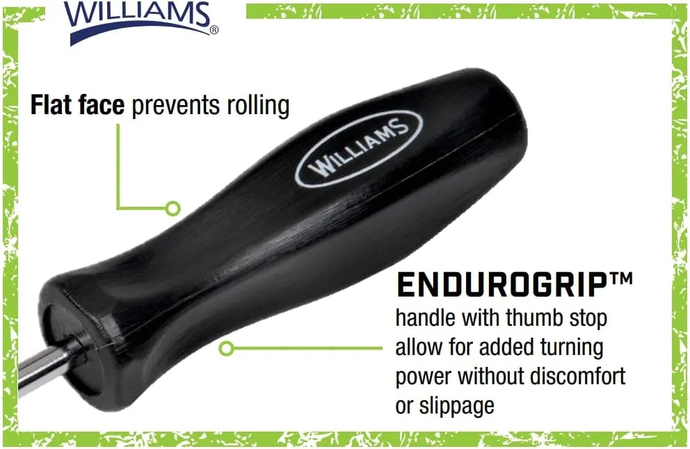 Williams 8-Piece Endurogrip Multi-Size Screwdriver Set, Keystone Slots Hex Bolster & Phillips, Comfort Grip Prevents Slippage, Extra Strength Steel Chrome Blades