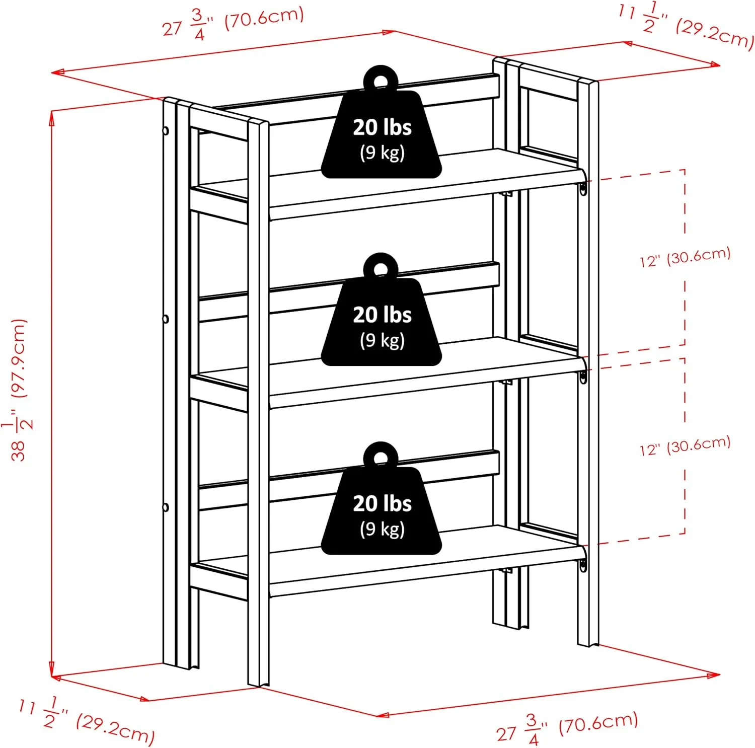 Winsome Wood Terry Shelving, Walnut, 3