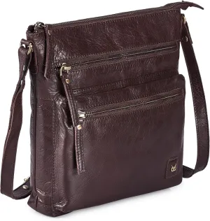 Wise Owl Accessories Small Crossbody Bags for Women Real Leather Purse Handbags Crossover Over the Shoulder Pocketbook