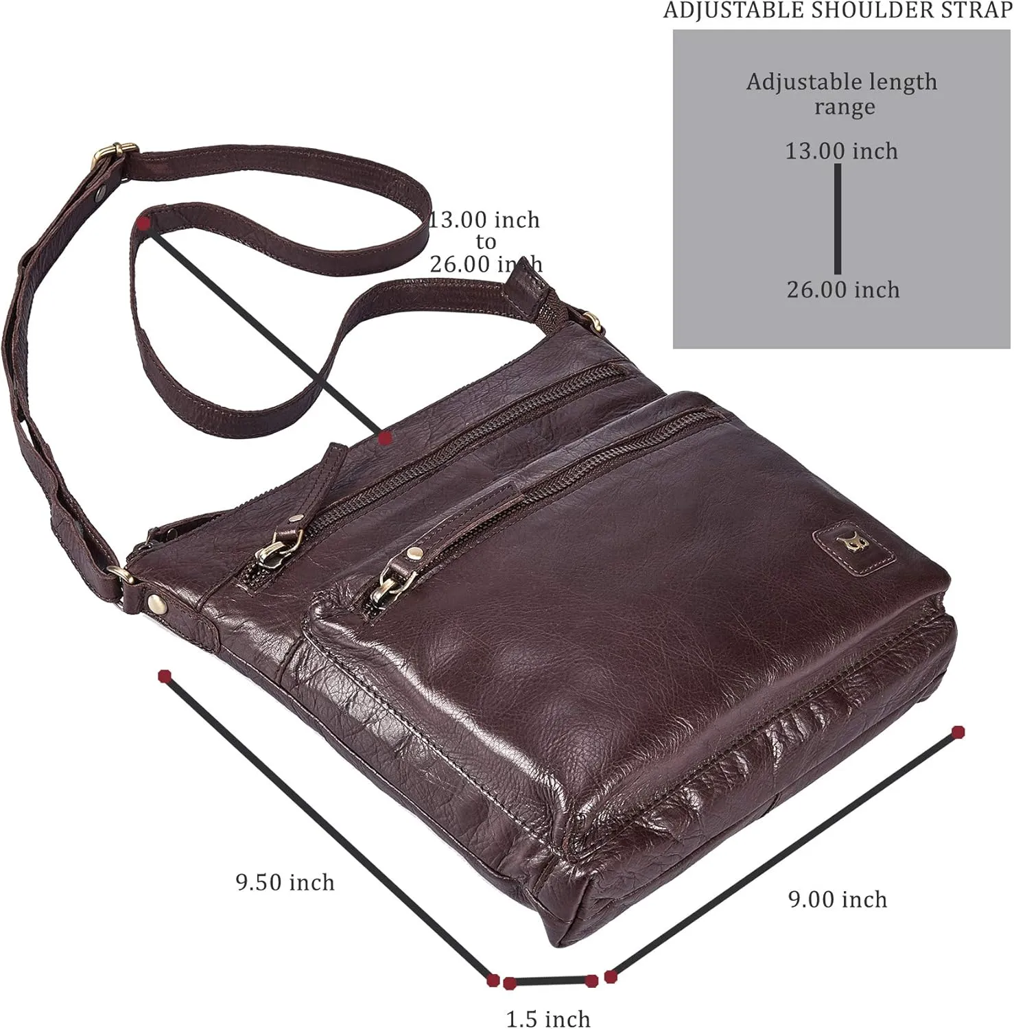Wise Owl Accessories Small Crossbody Bags for Women Real Leather Purse Handbags Crossover Over the Shoulder Pocketbook