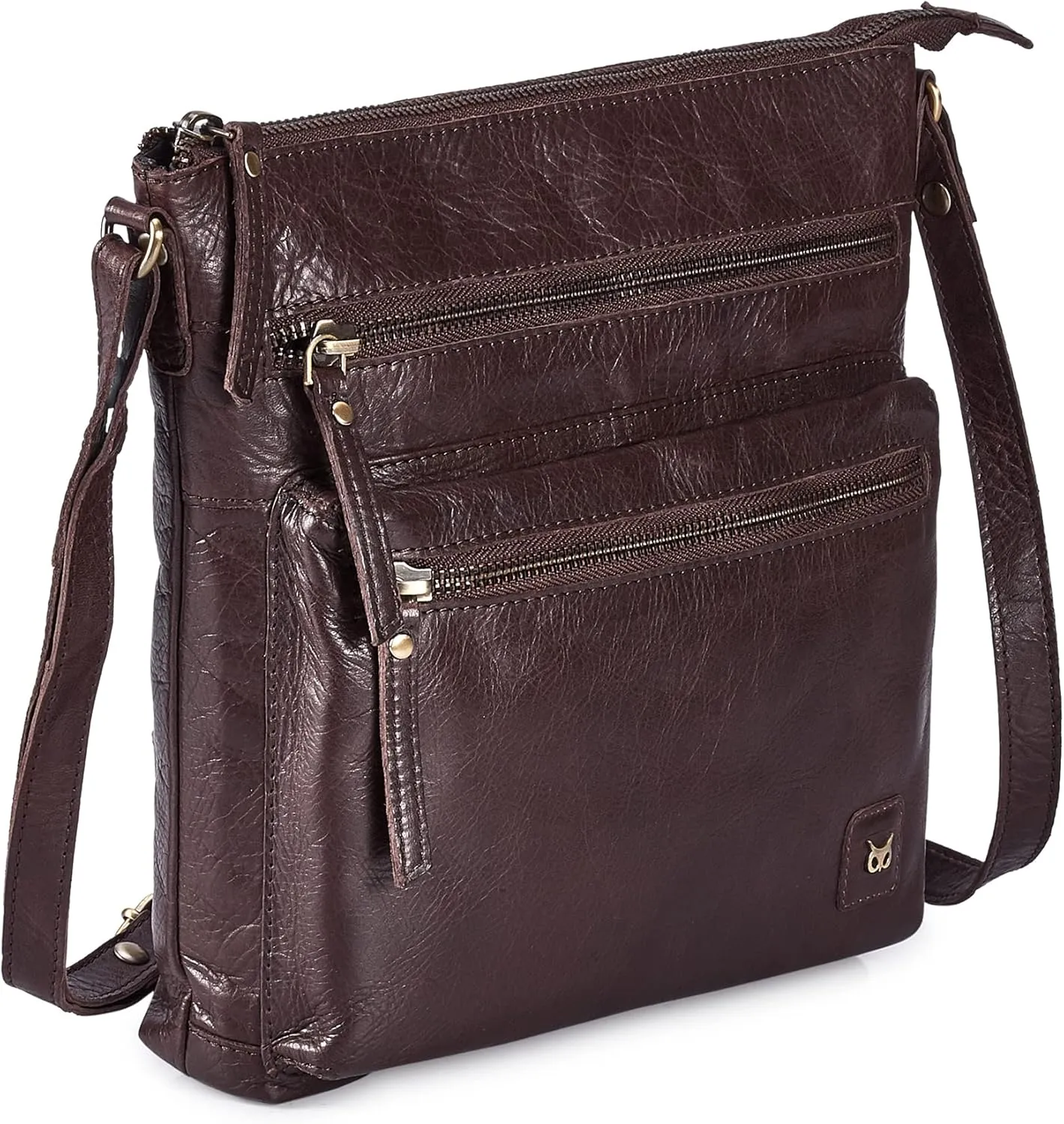 Wise Owl Accessories Small Crossbody Bags for Women Real Leather Purse Handbags Crossover Over the Shoulder Pocketbook