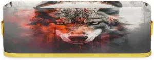 Wolf Animal Fog Bathroom Storage Basket, Foldable with Handle Open Countertop Paper Towel Decorative Box, Toilet Tank Top Shelf Baskets for Home Closet Bedroom Living Room Office