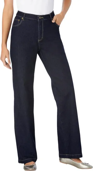 Woman Within Plus Size Wide-Leg Stretch Denim Jean