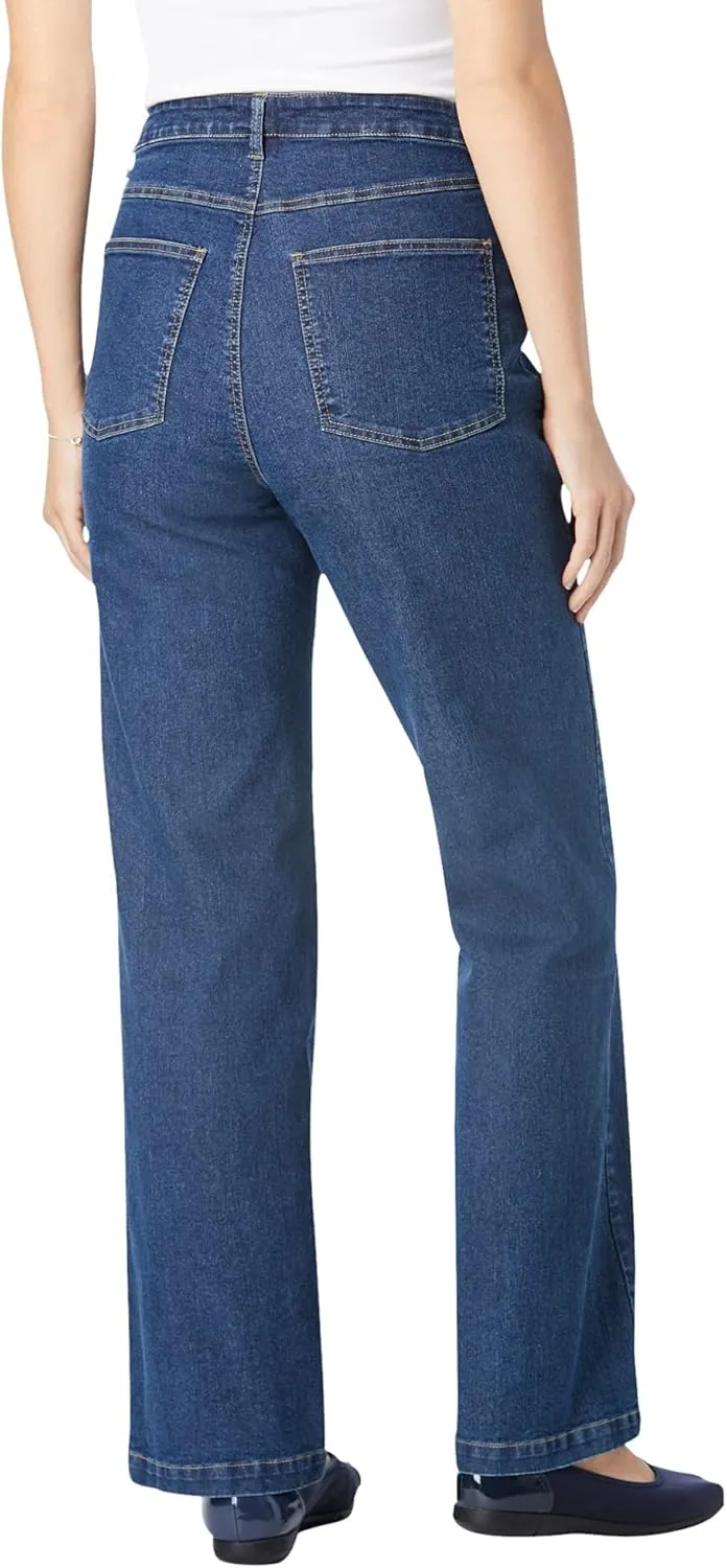 Woman Within Plus Size Wide-Leg Stretch Denim Jean