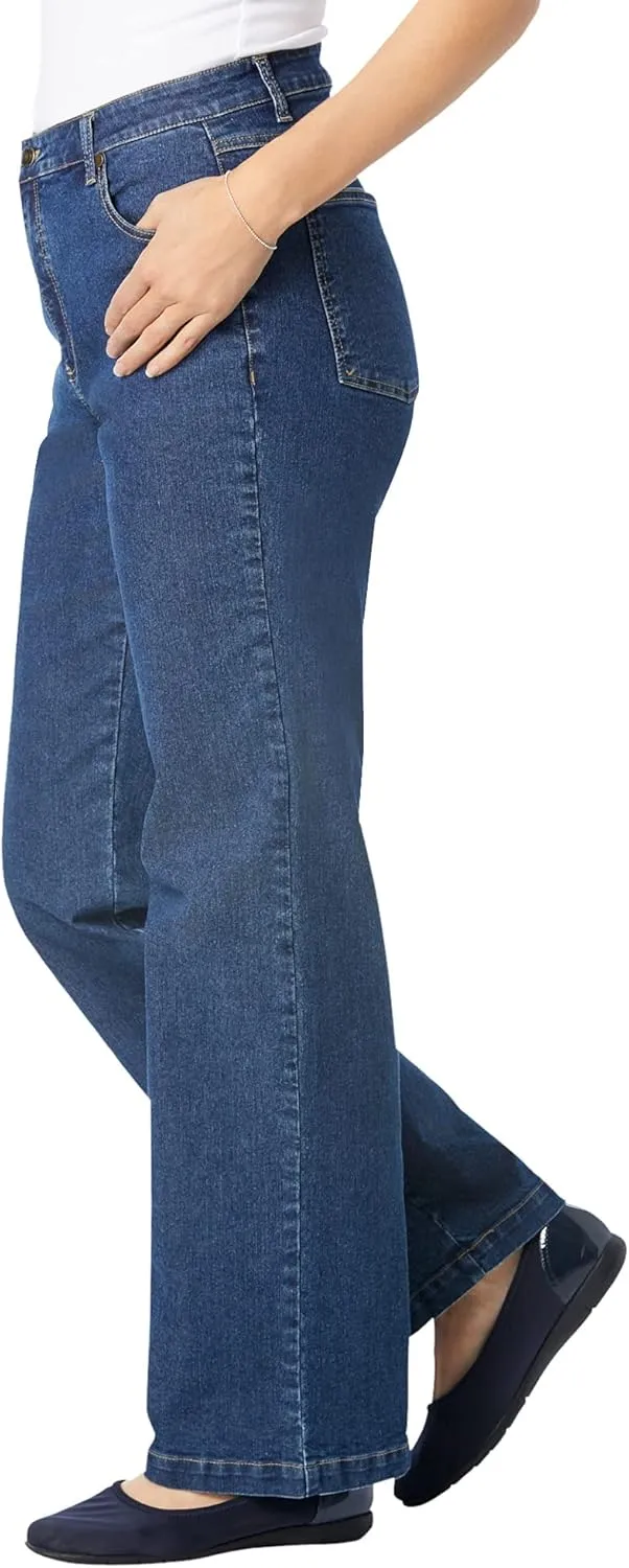 Woman Within Plus Size Wide-Leg Stretch Denim Jean