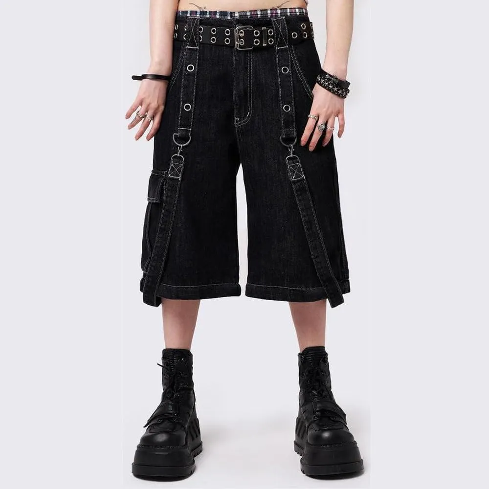 Women Cargo Pants Gothic Striped Low Waist Wide Leg Baggy Jeans Y2k Hip Hop Denim Pants Emo Grunge Streetwear Jeans