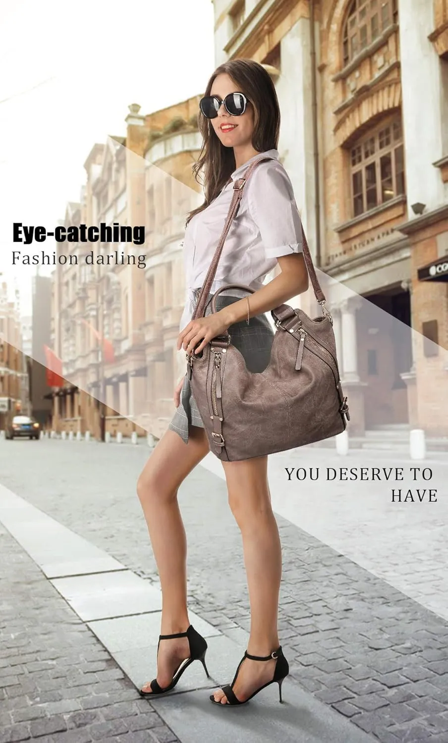 Women Tote Bag Handbags PU Leather Fashion Hobo Shoulder Bags with Adjustable Shoulder Strap